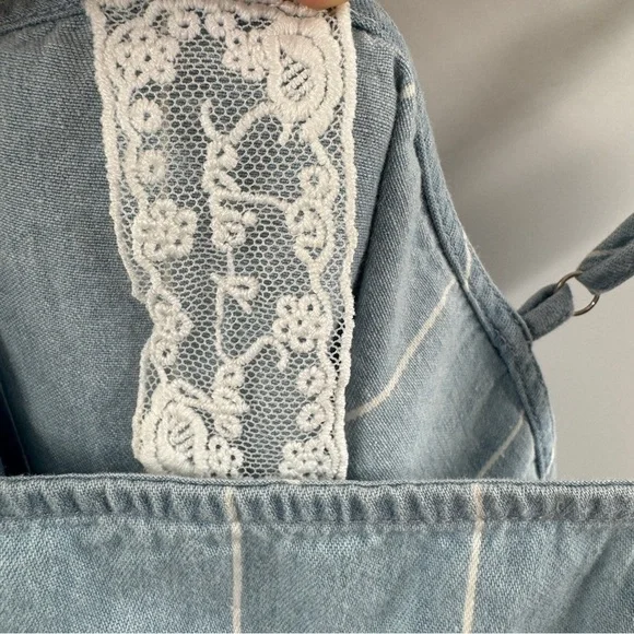 Sadie & Sage Blue Ruffled Cotton Dress – Size Small - Picture 4 of 8